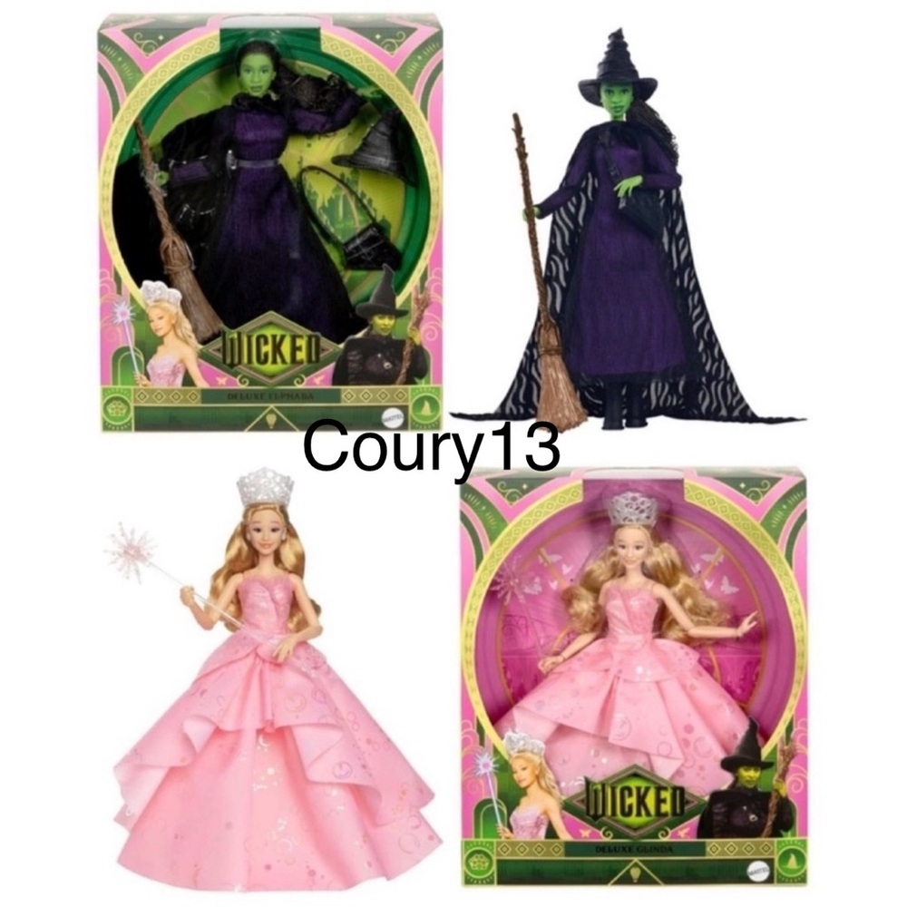 Set of Two Wicked Glinda & Elphaba URL MISPRINT, Wicked Elphaba and Glinda